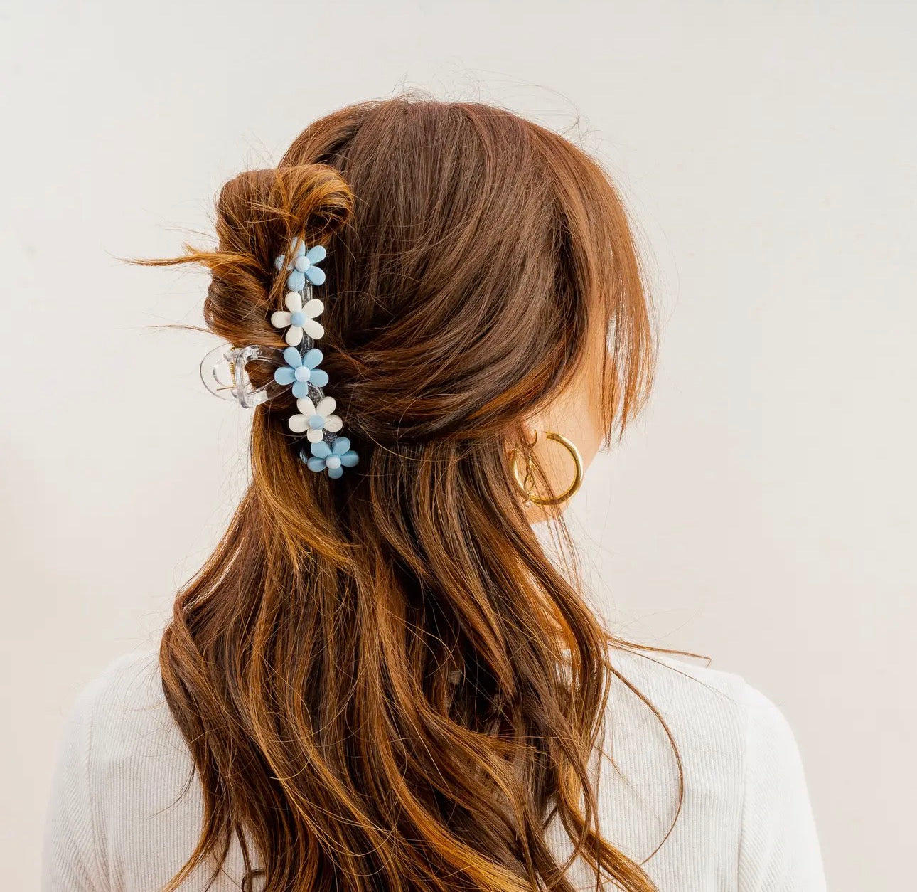 Light Blue Daisy Hair Clip