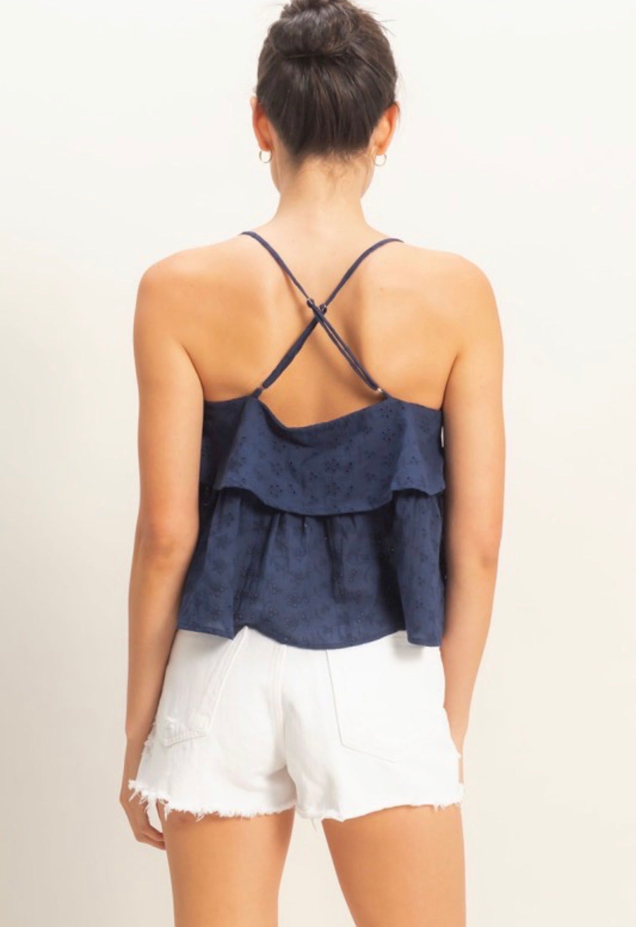 Tiered Floral Eyelet Top