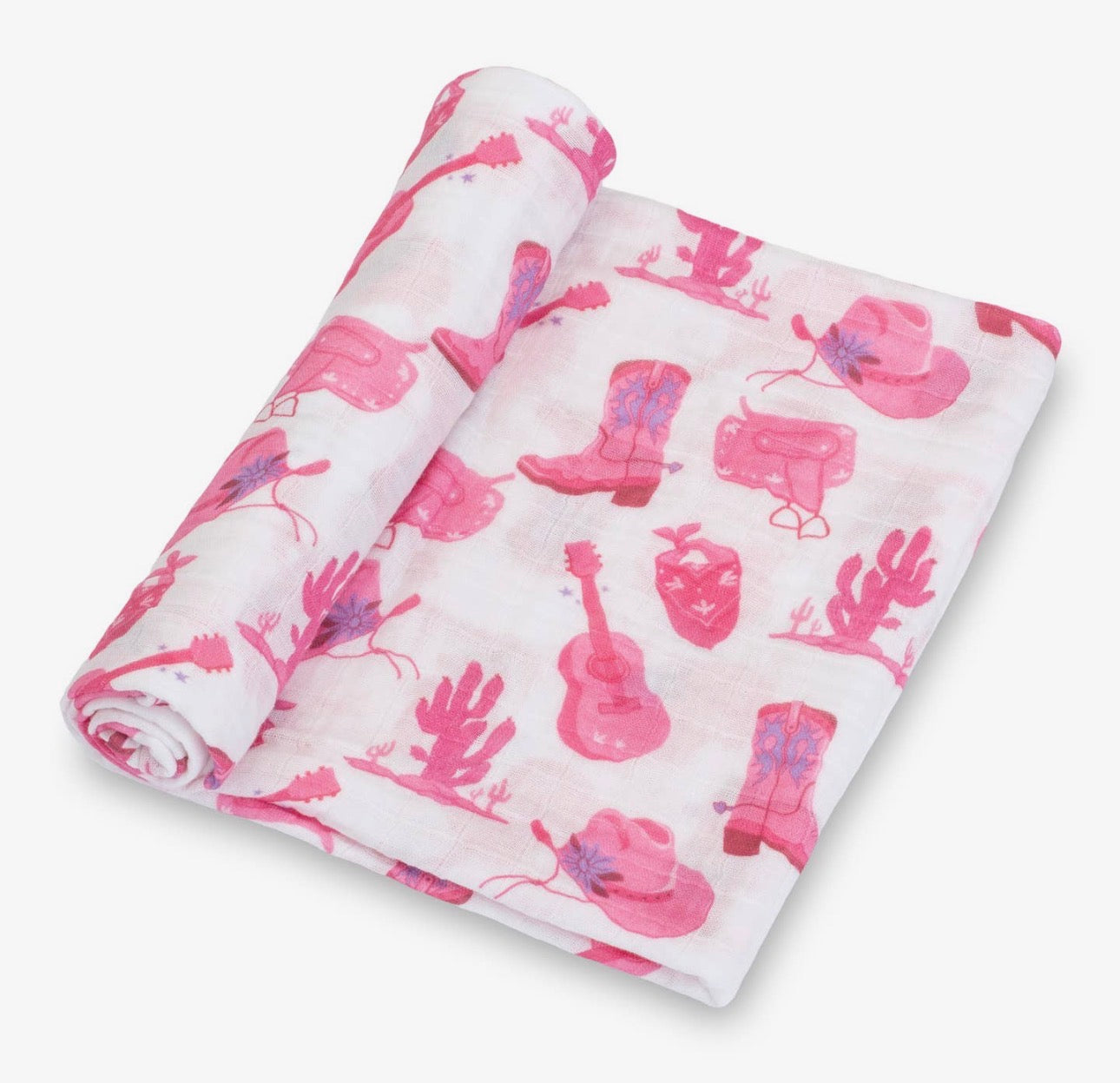 Baby Girl Boots Muslin Swaddle Blanket 47x47