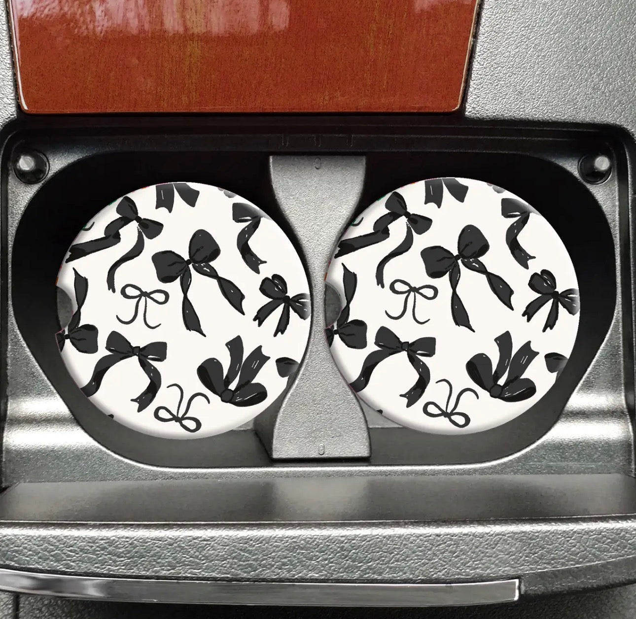 Black Bow Car Coasters