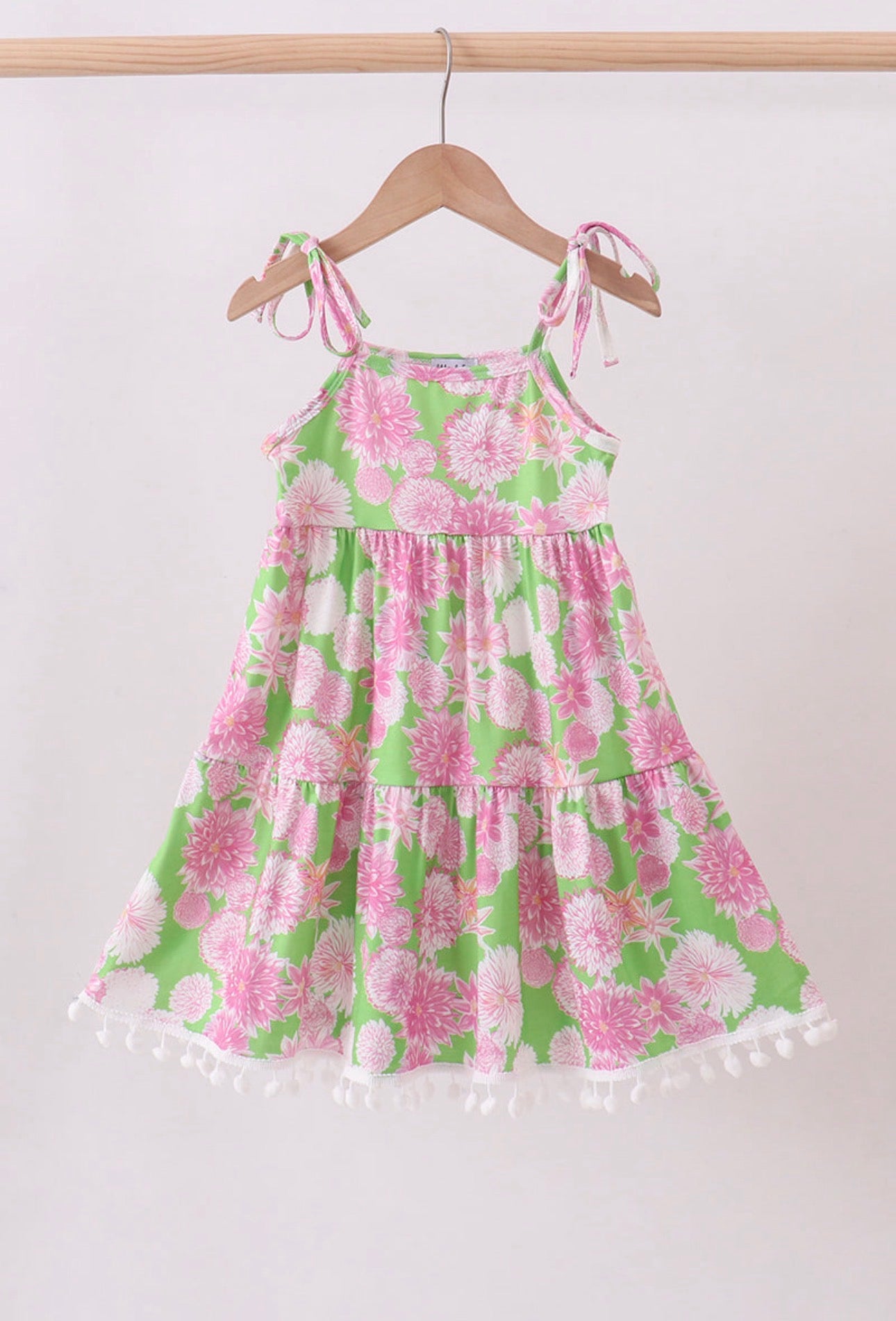 Pink Floral Ruffle Dress