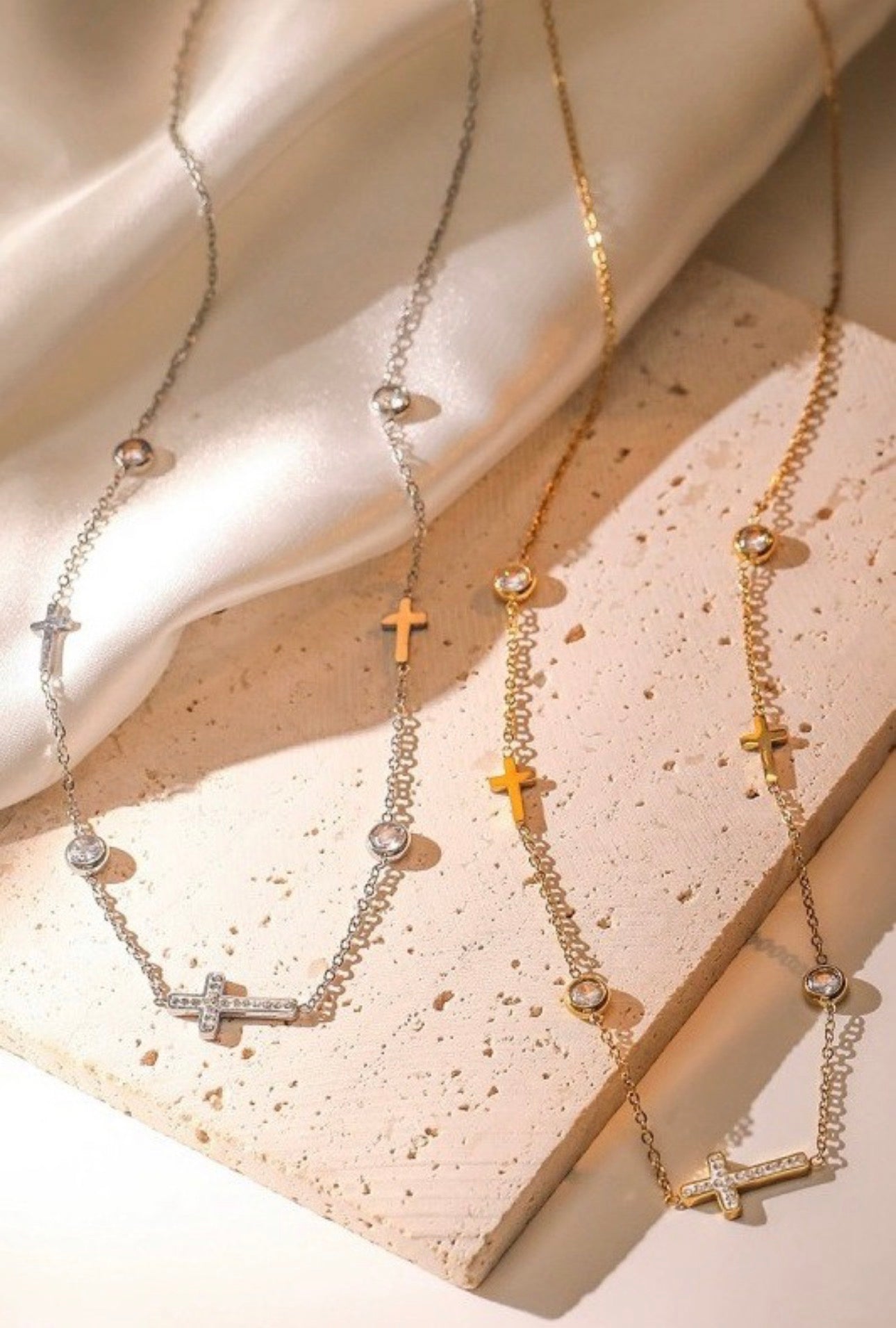 18k Stainless Steel Tarnish Free Cross Necklaces