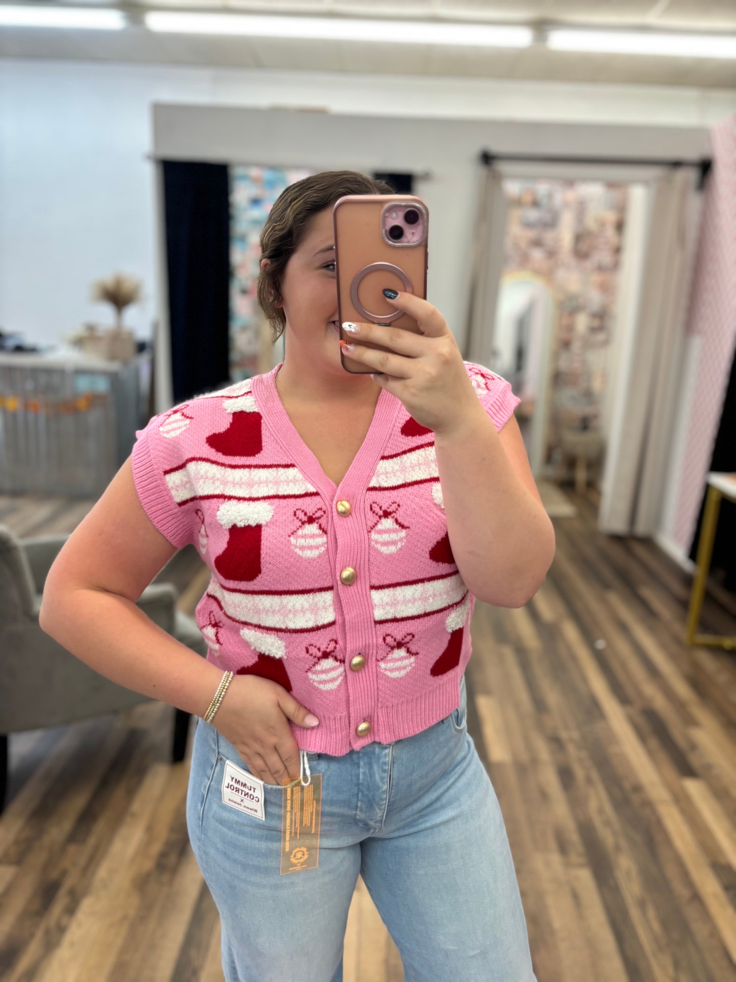 Christmas Ornaments Knit Top