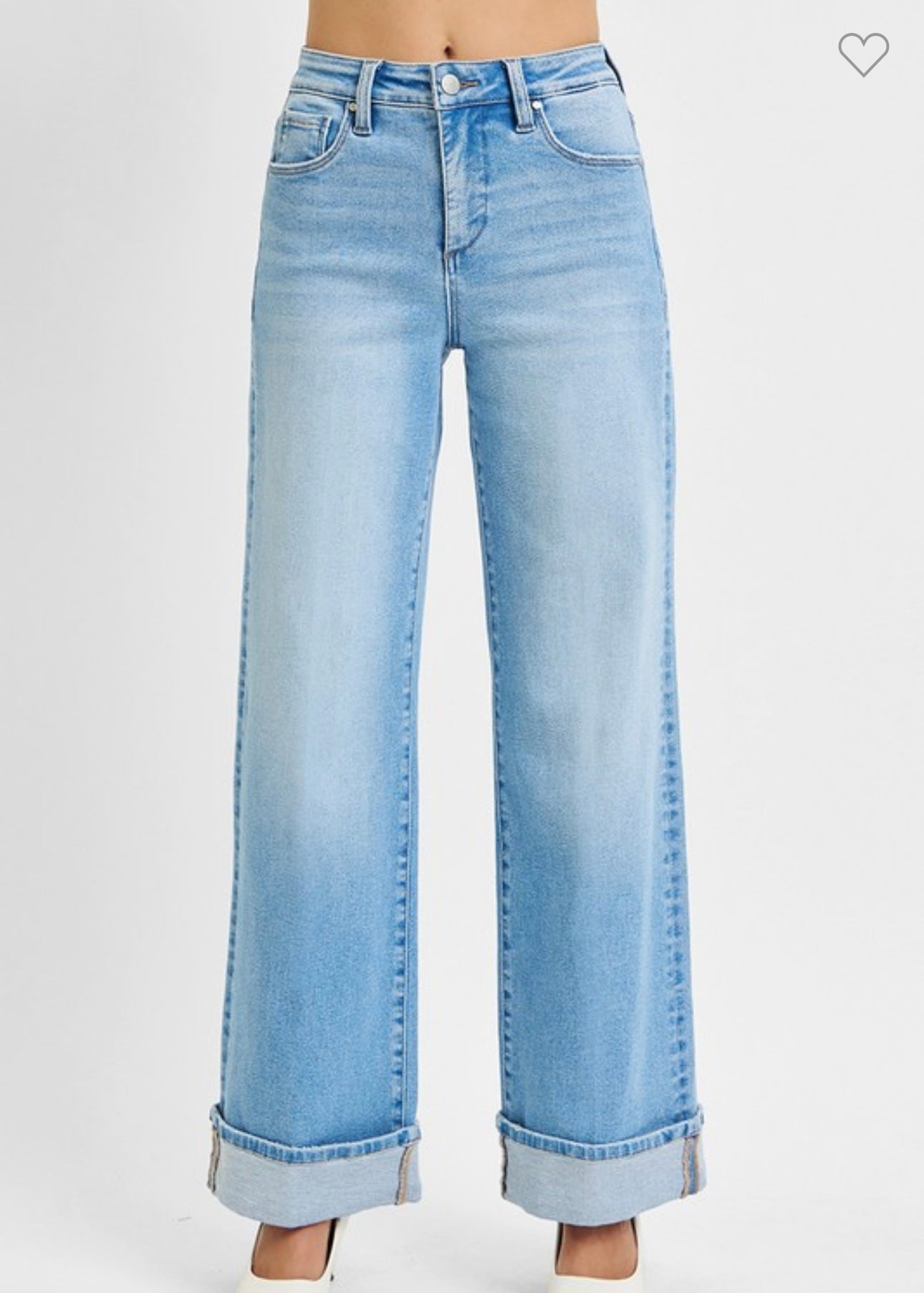 Tummy Control High Rise Cuffed Jeans