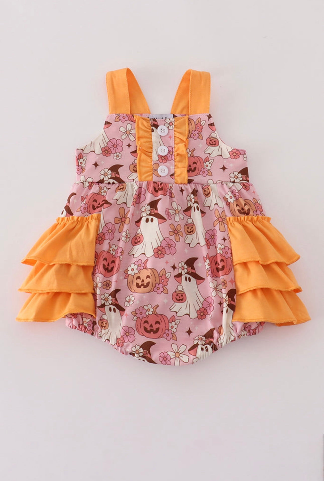Pink Pumpkin Baby Romper