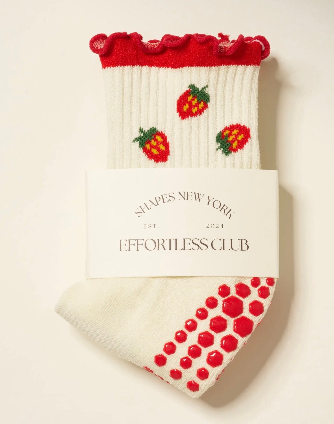Strawberry Pilates Grip Socks