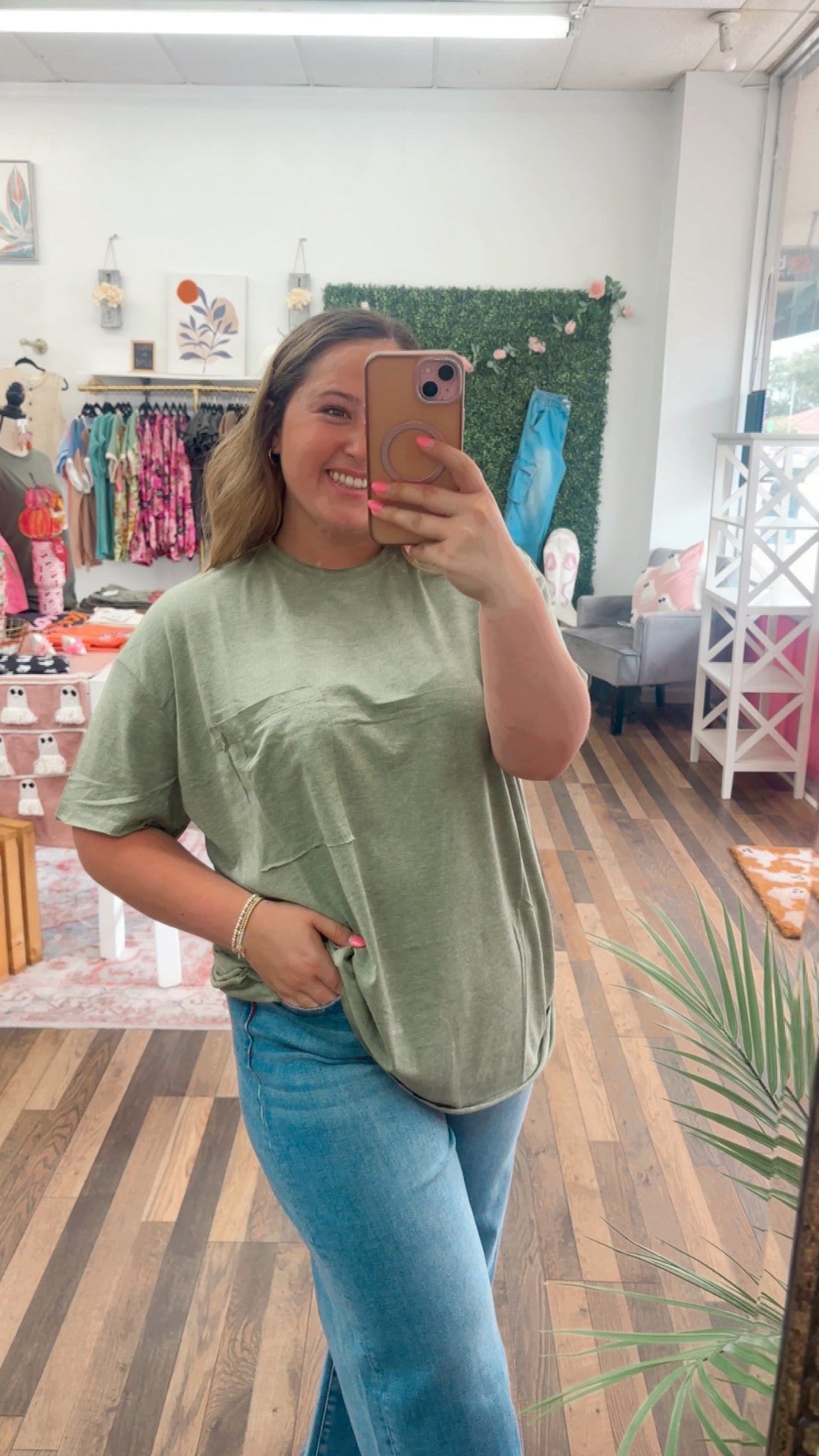 Olive Boyfriend Pocket Tee