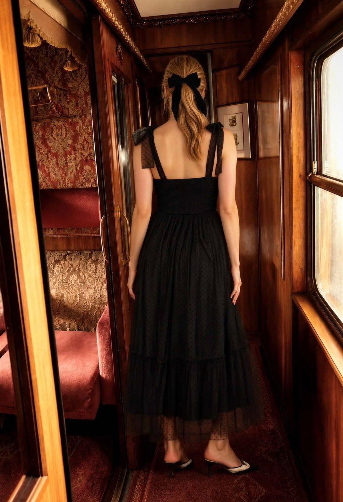 Polka Dot Tulle Midi Dress