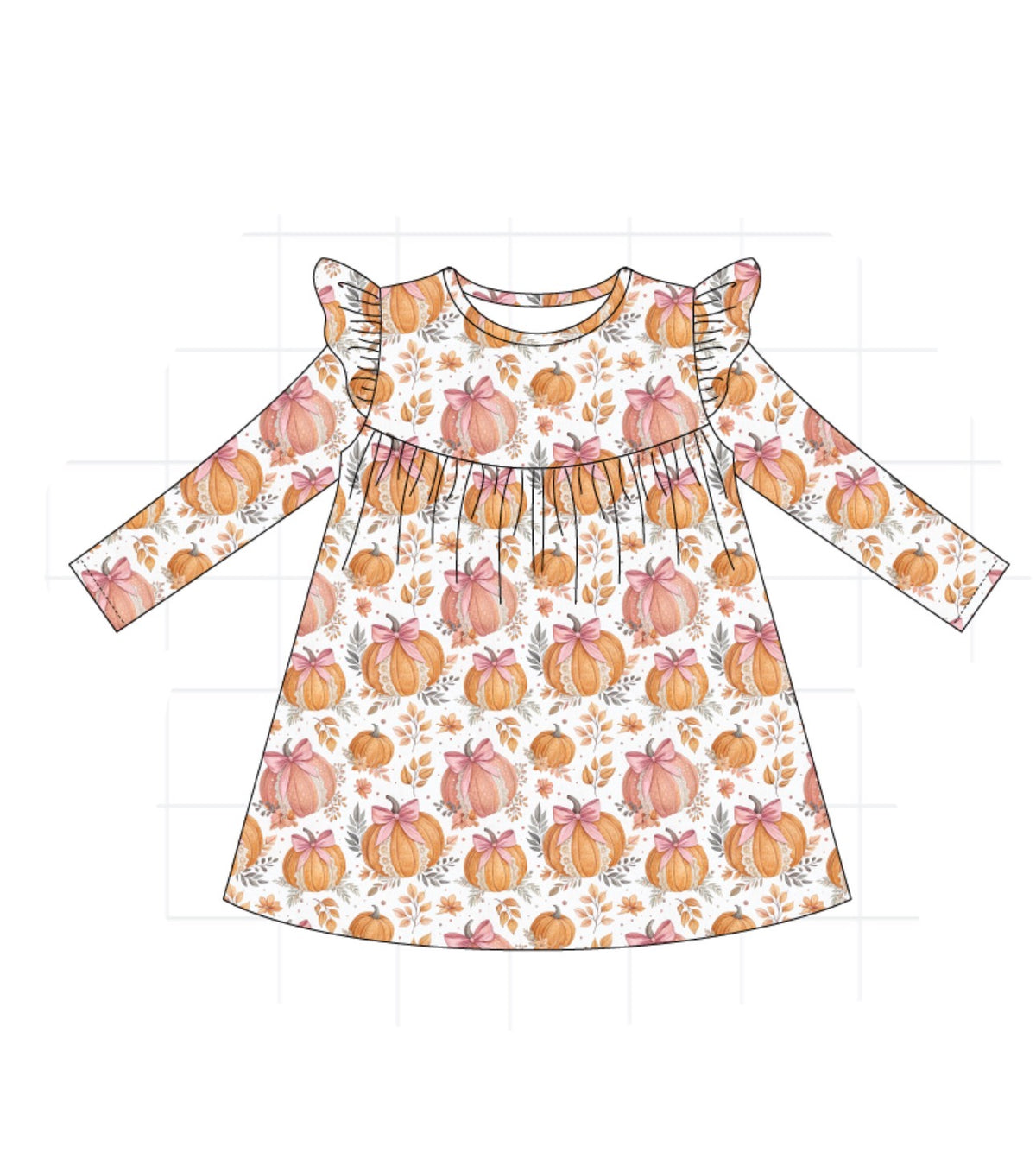 Orange Pumpkin Girls Dress