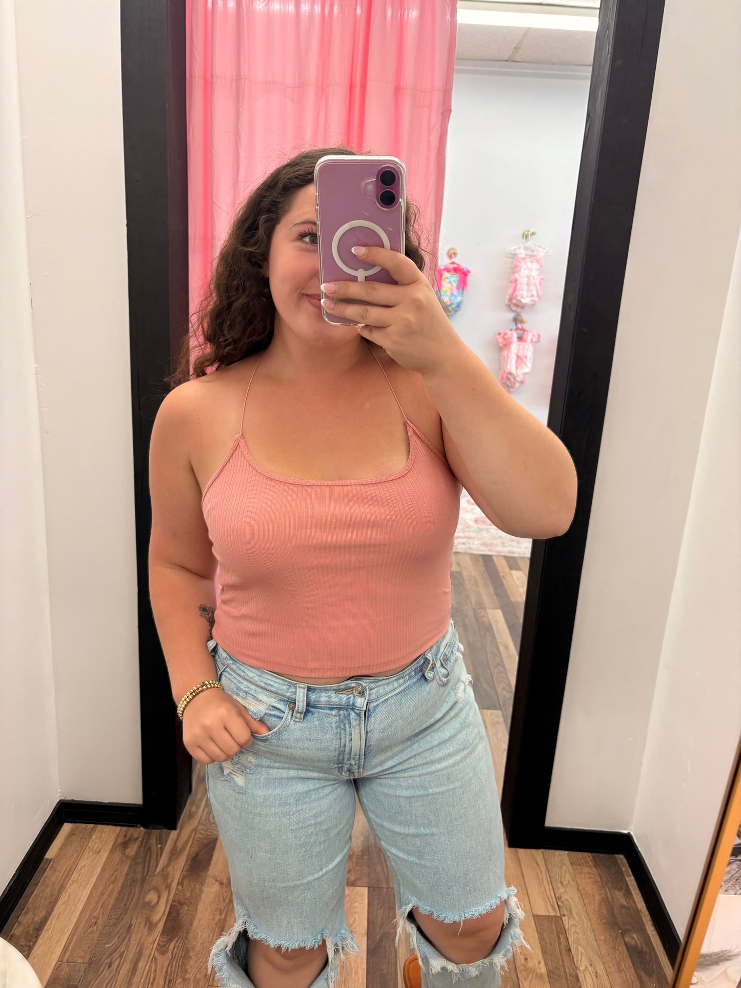 Rose Cropped Cami Top