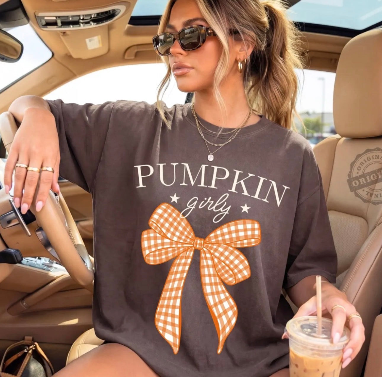 Pumpkin Girly Orange Bow Tee