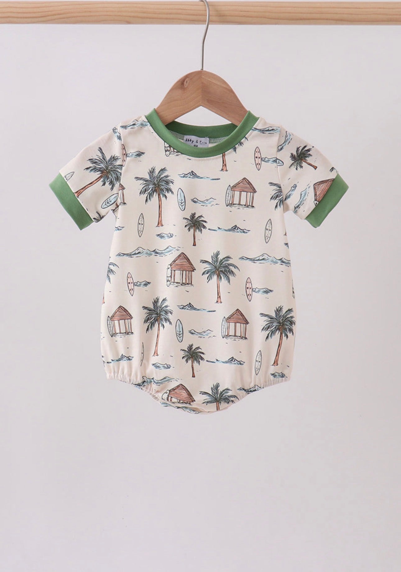 Green Beach Baby Bubble Romper