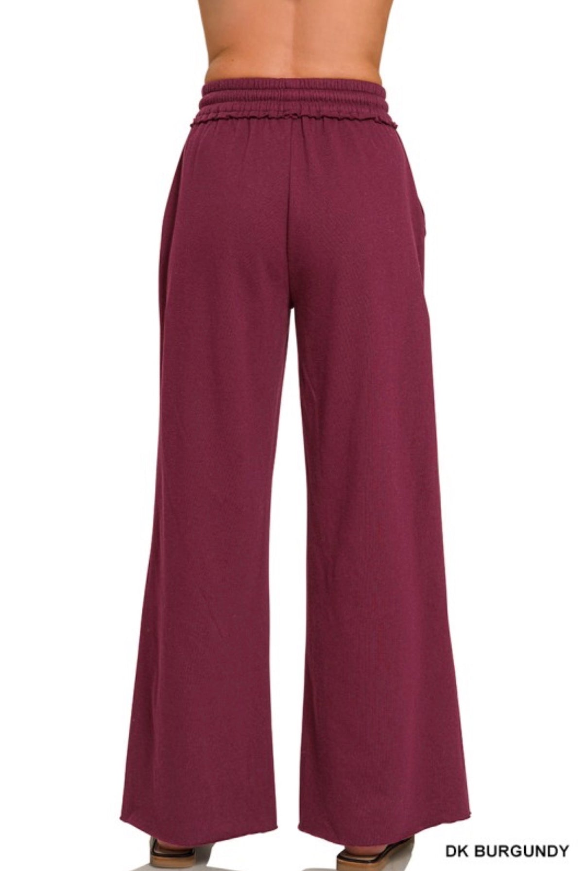 Fleece Seam Wide Leg Sweatpants