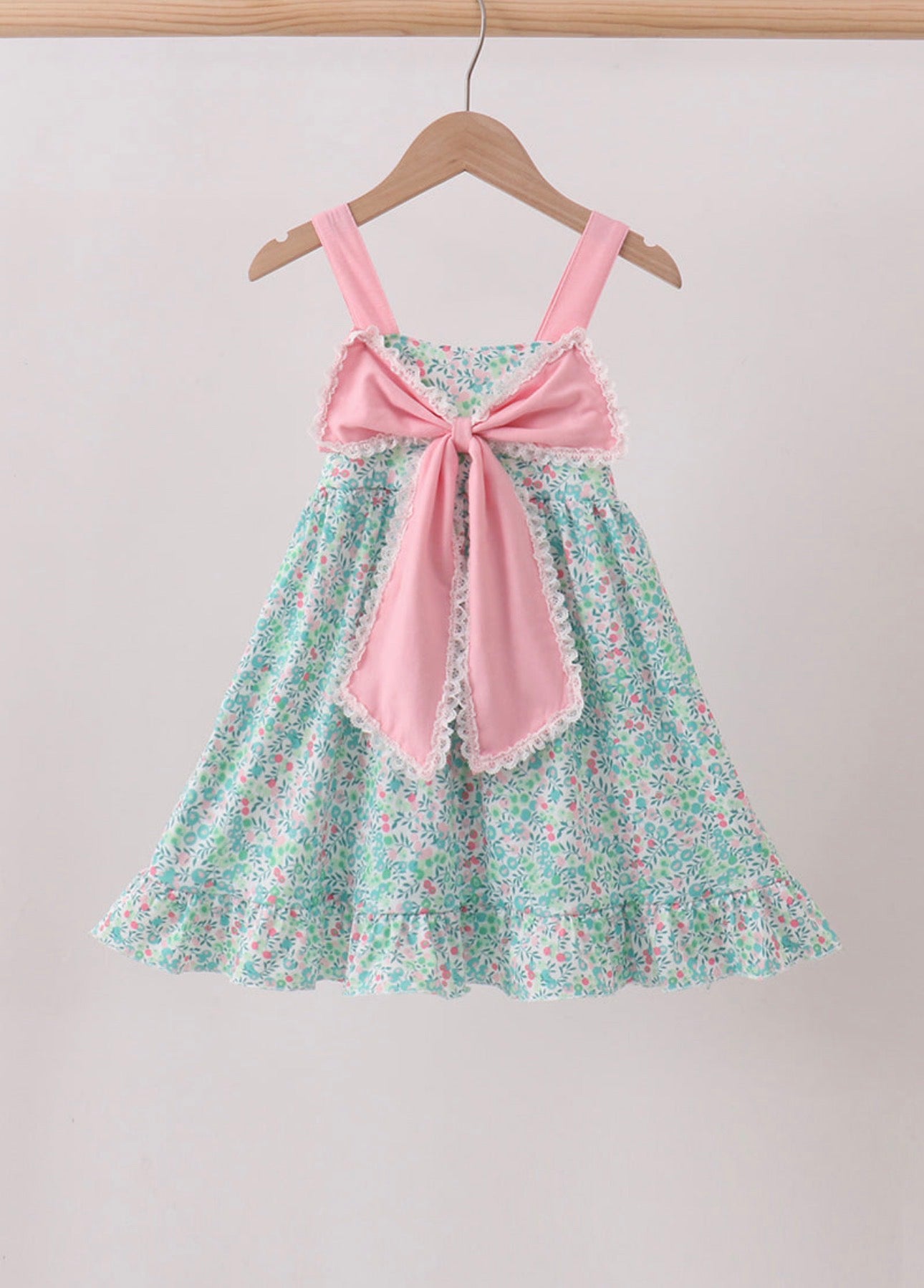 Pink Bow Floral Dress