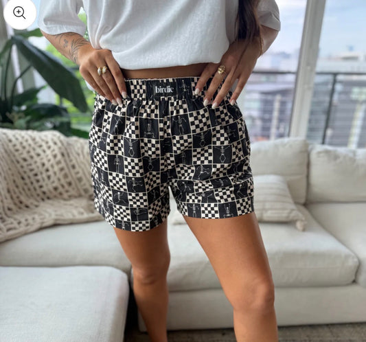 Boo Skeleton Checkered Boxer Shorts