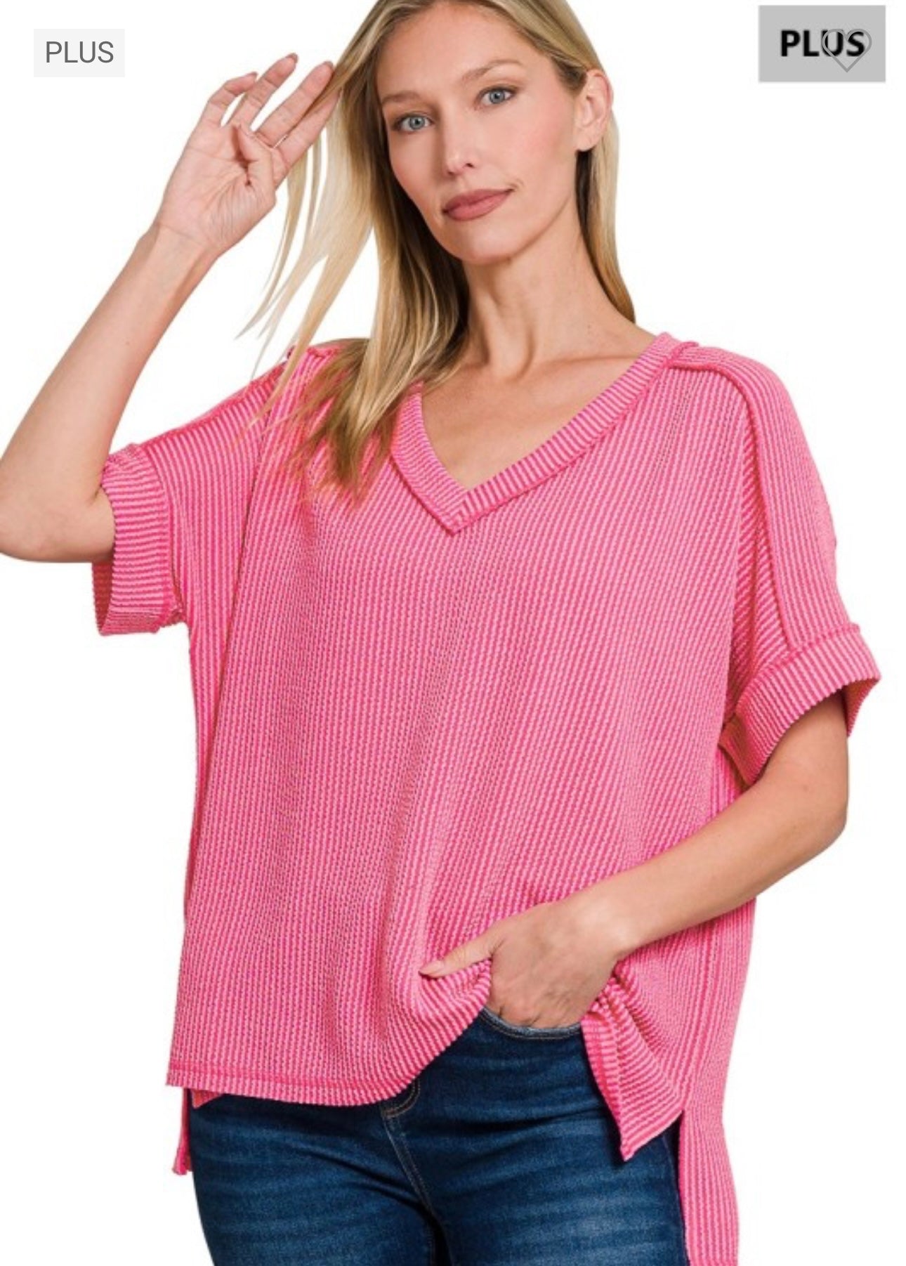 PLUS Ribbed Oversized Top