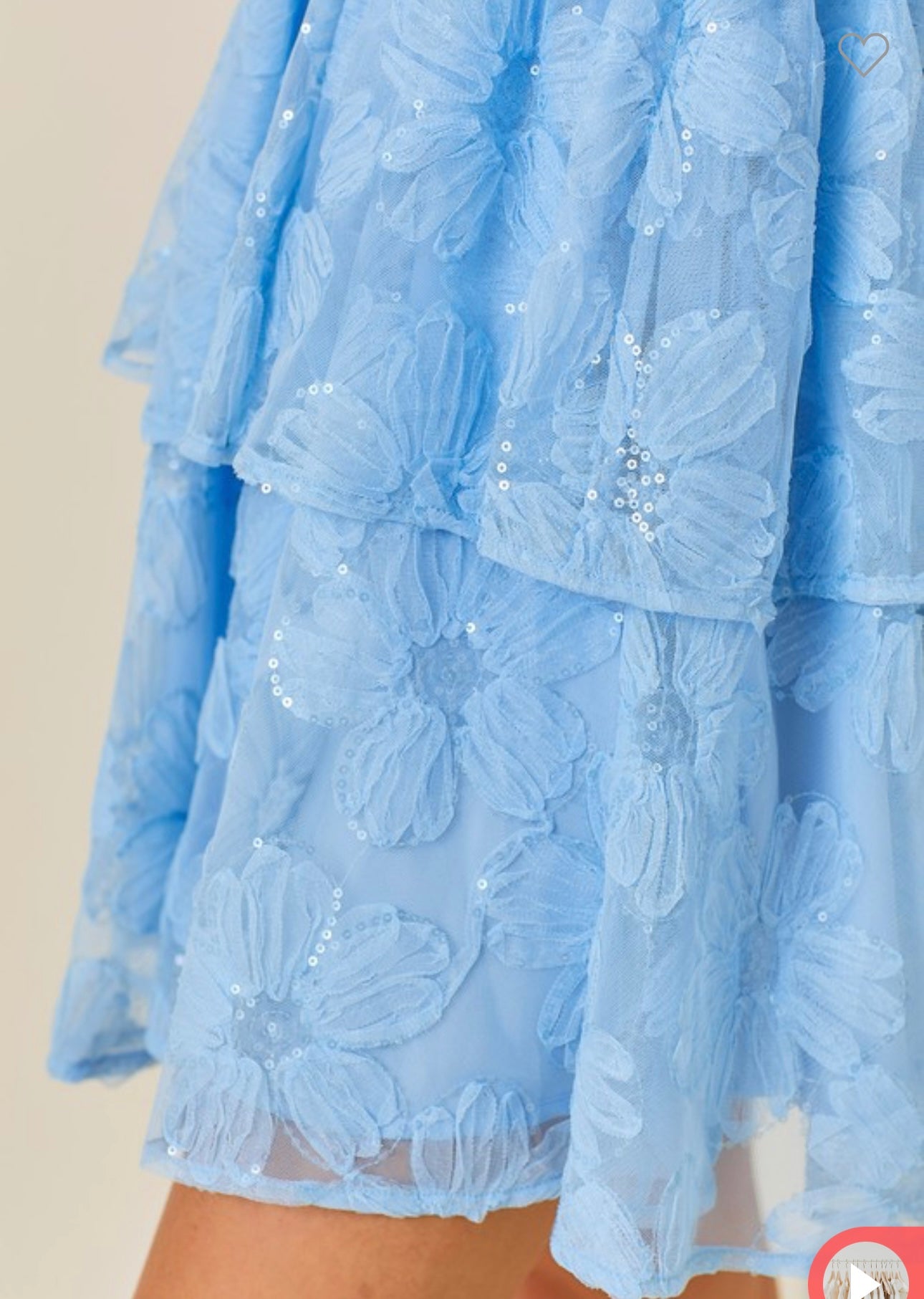 Floral Lace Baby Blue Dress
