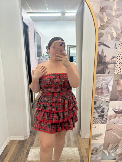 Strapless Lace Mini Romper Dress