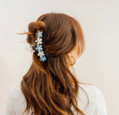 Light Blue Daisy Hair Clip