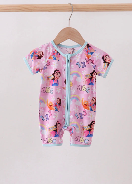 Pink ABC Bamboo Romper