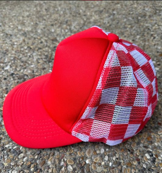 Red Checkered Hat