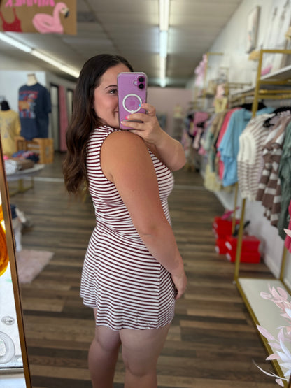 Red Striped Tank & Shorts Set