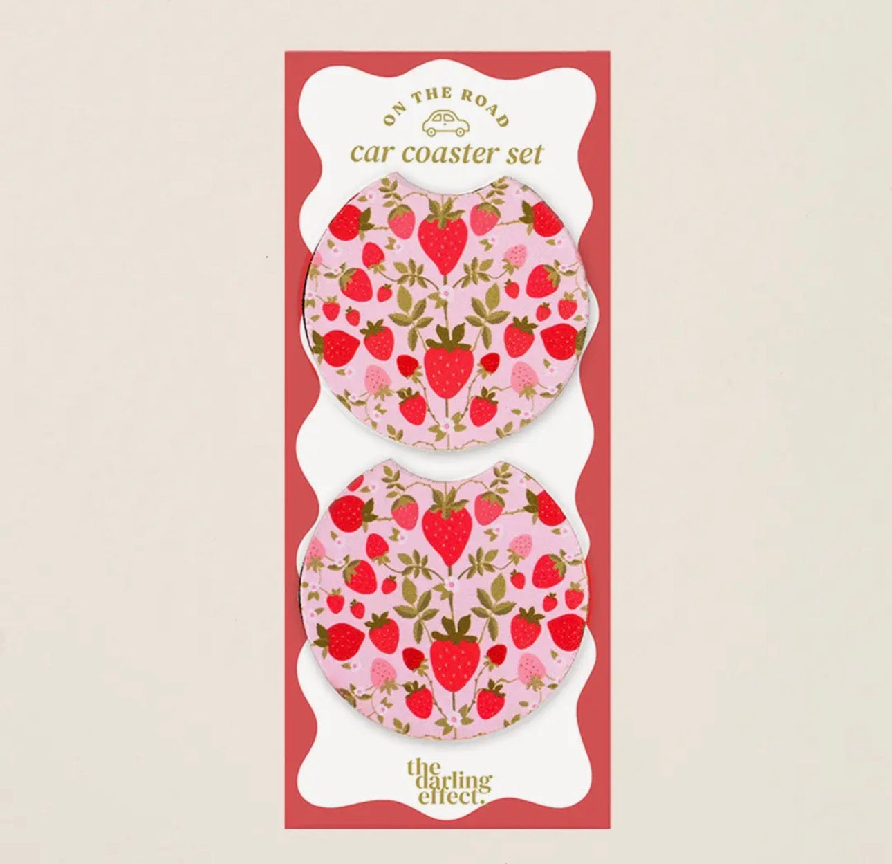 Strawberry Car Coaster Set
