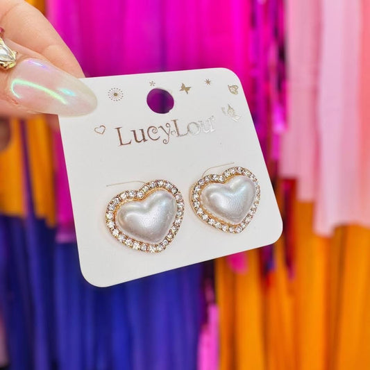Pearl Heart Earrings