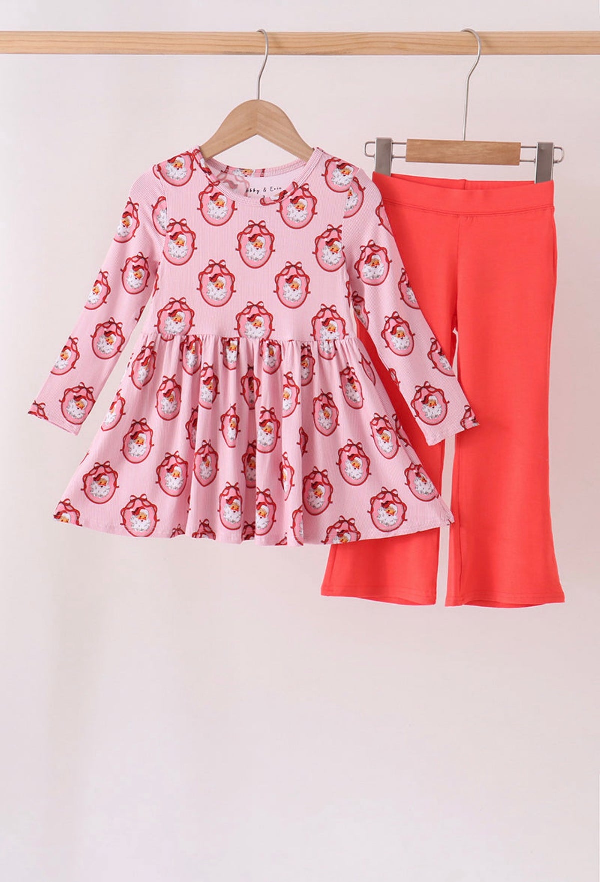 Pink Santa Bamboo Pants Set