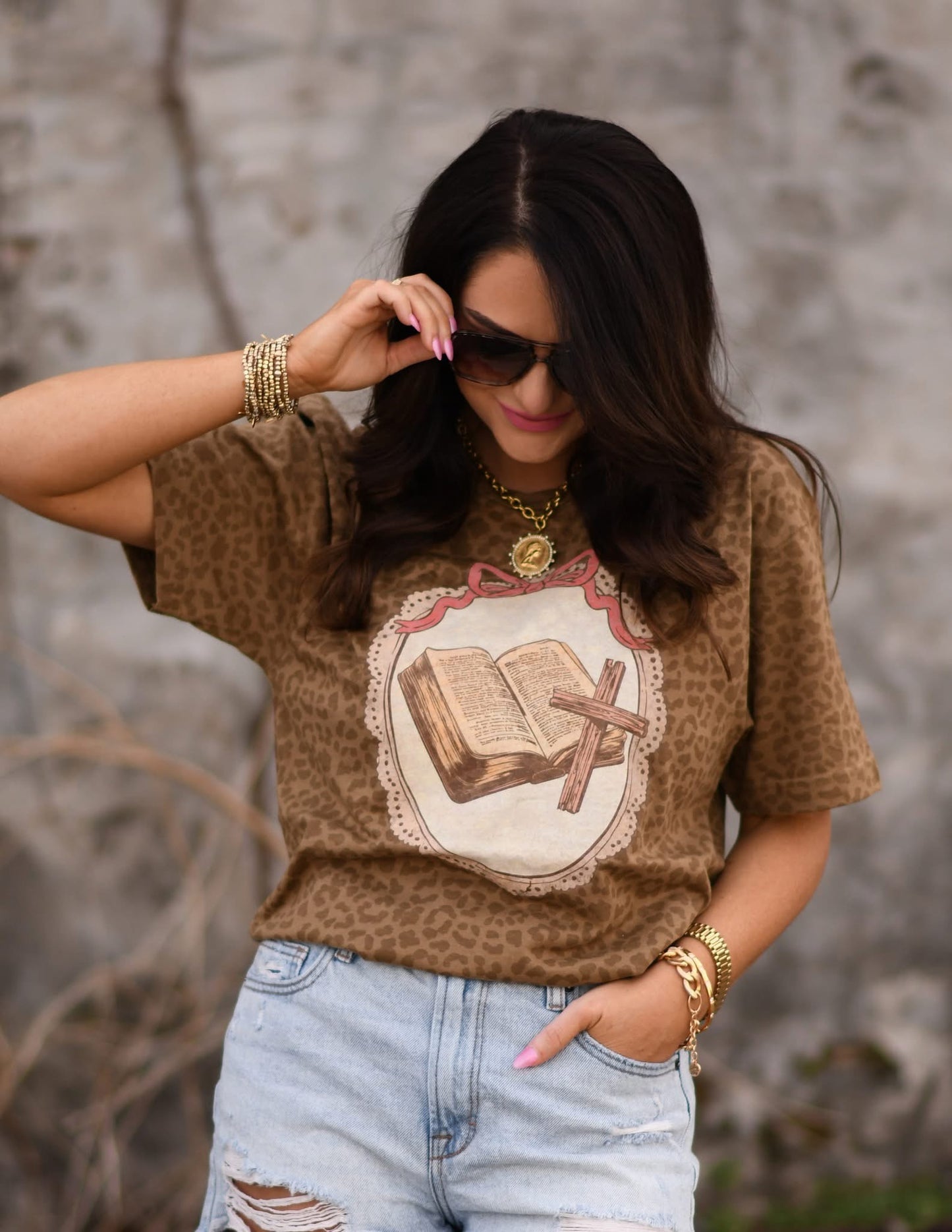 Leopard Mirror Cross Tee