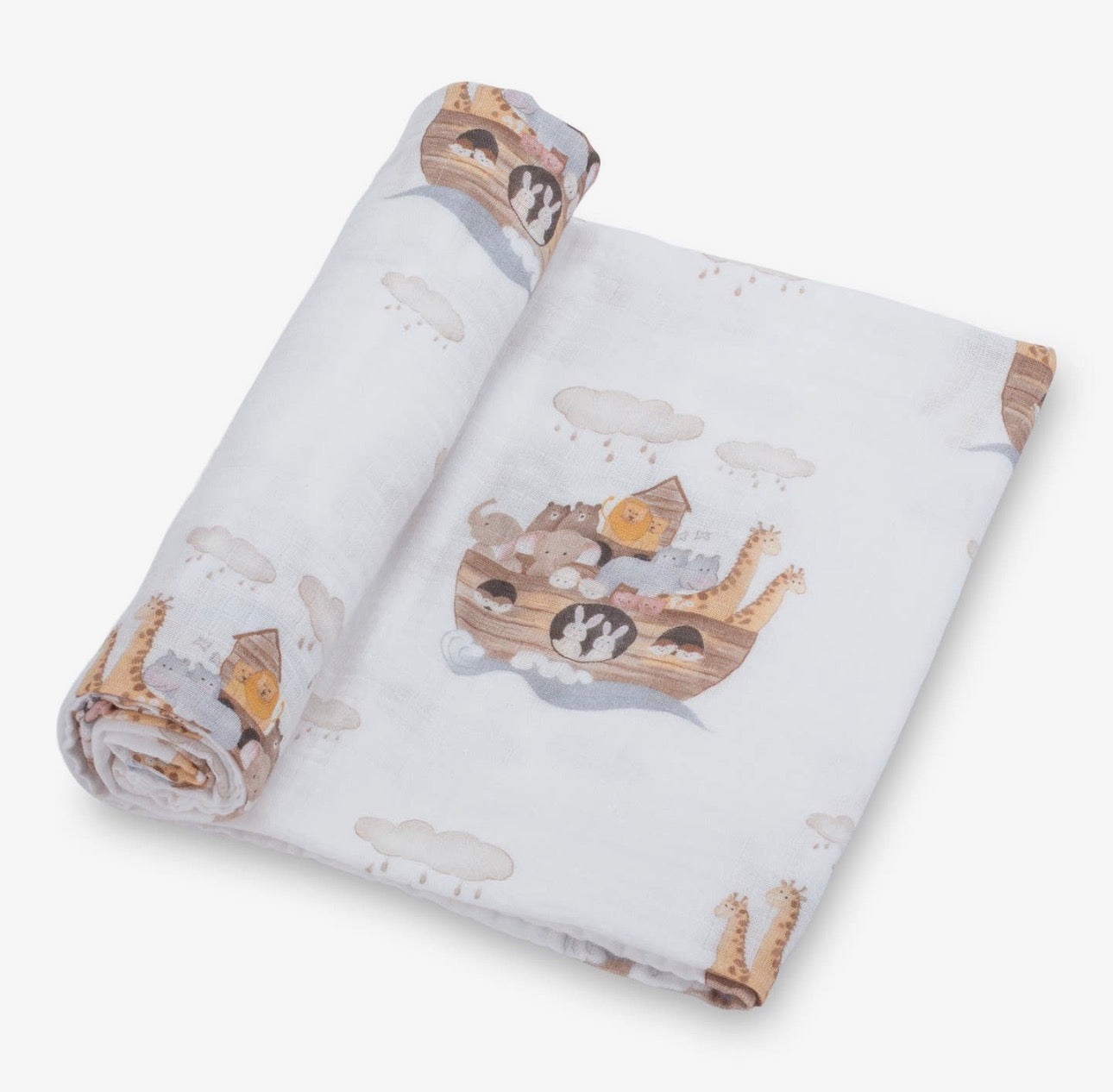 Noah’s Ark Muslin Swaddle Blanket 47x47