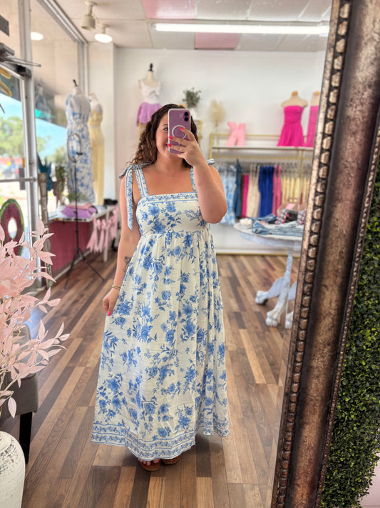 Summer Blues Floral Dress