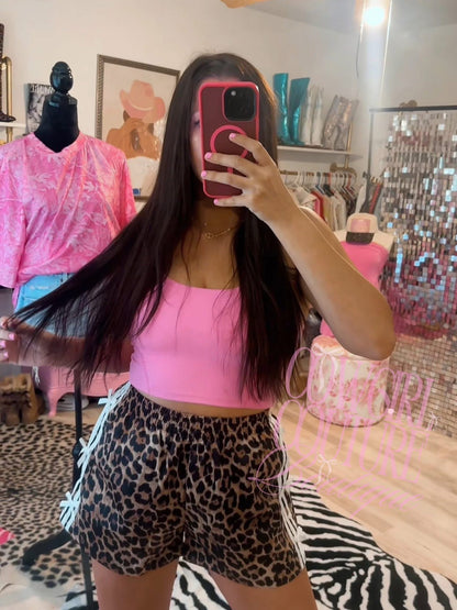 Leopard Side Bow Shorts