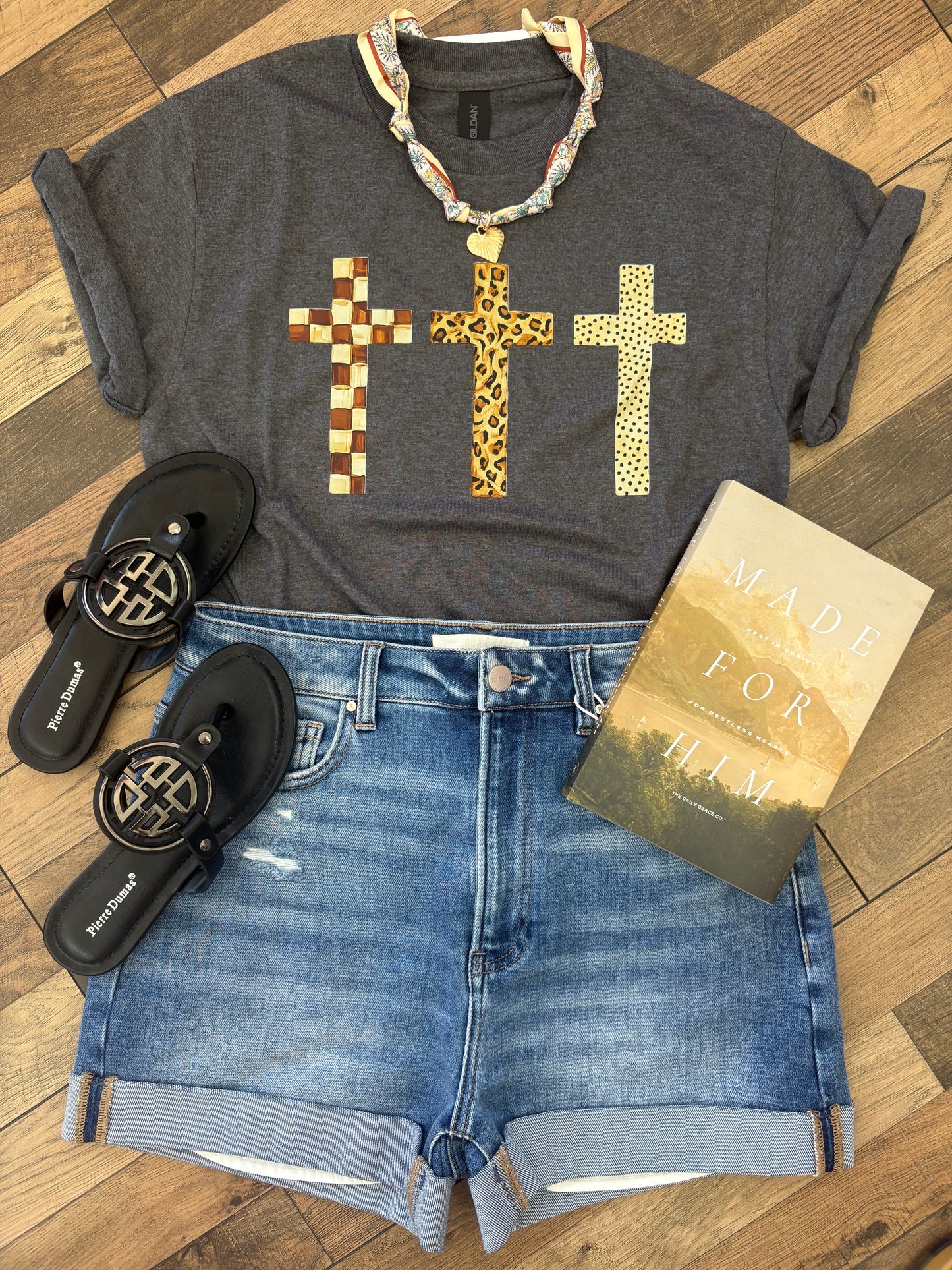 Cross Mixed Pattern Tee