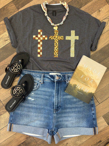 Cross Mixed Pattern Tee