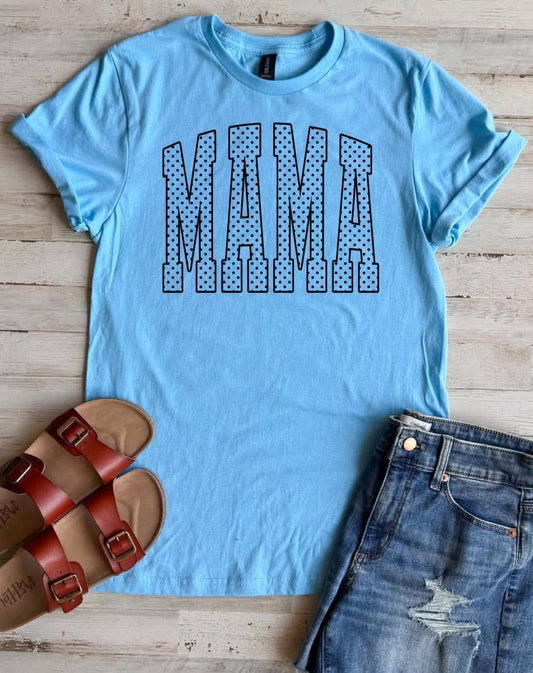 Blue Polka Dot Mama Tee