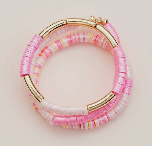 Pink Bangle Bracelet Set