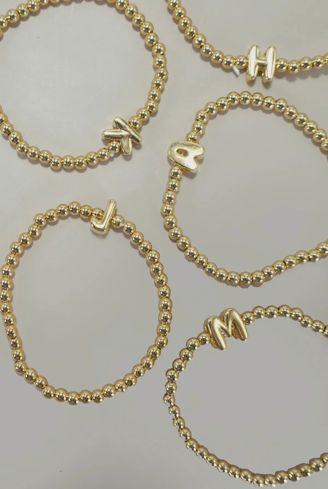 Initial Bubble Letter Bracelet
