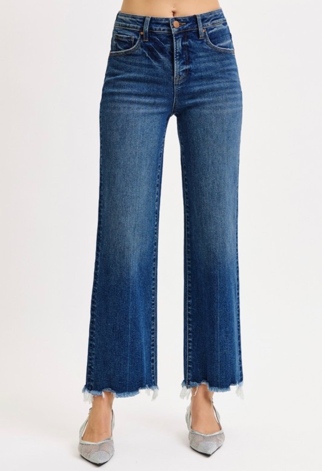 Tummy Control High Rise Ankle Straight Jeans