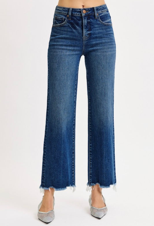 Tummy Control High Rise Ankle Straight Jeans