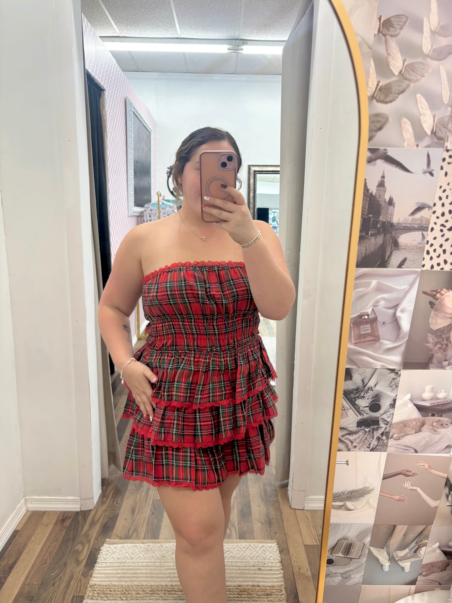 Strapless Lace Mini Romper Dress