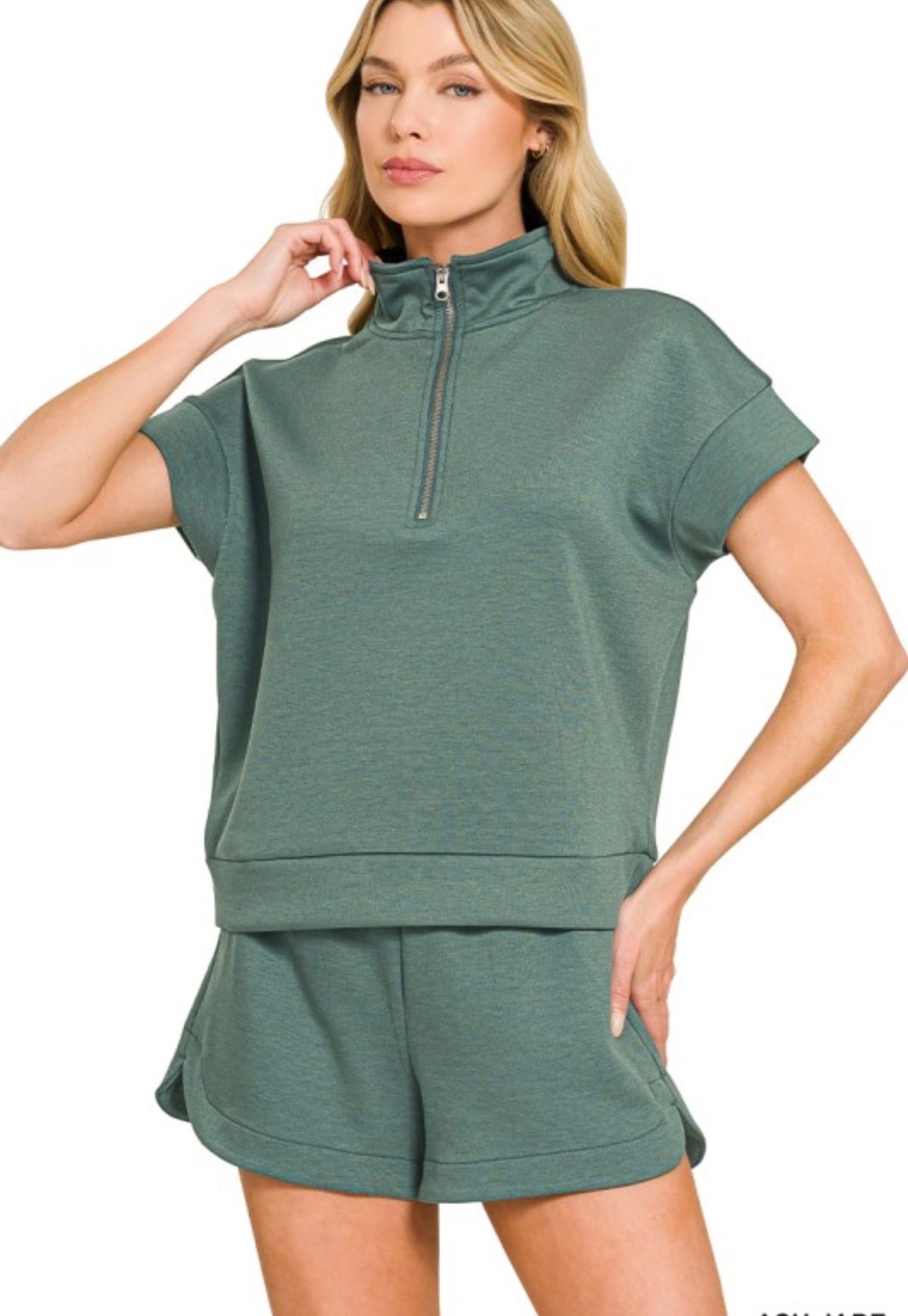 Scuba Half Zip Shorts Set