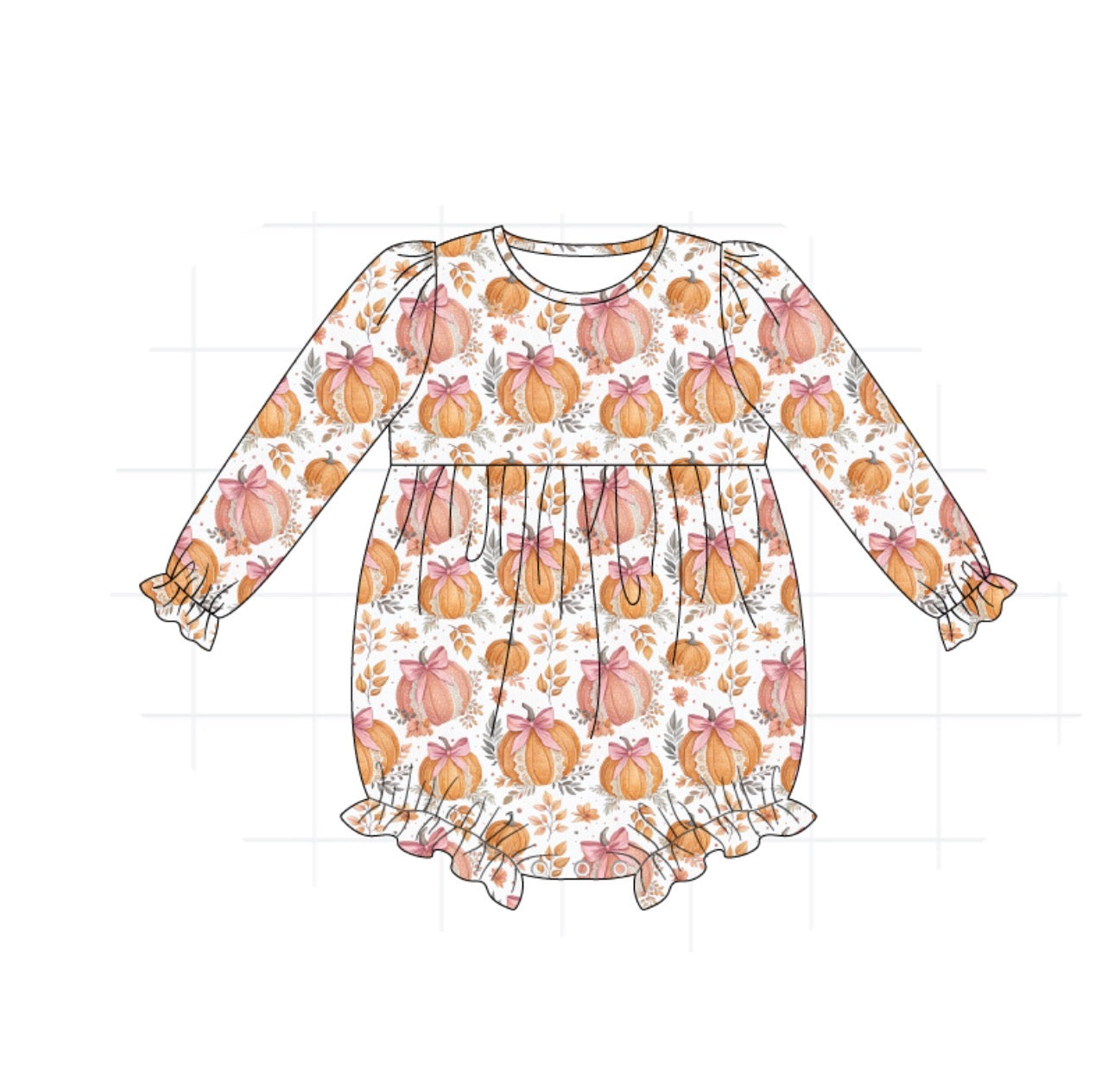 Orange Pumpkin Baby Girl Romper