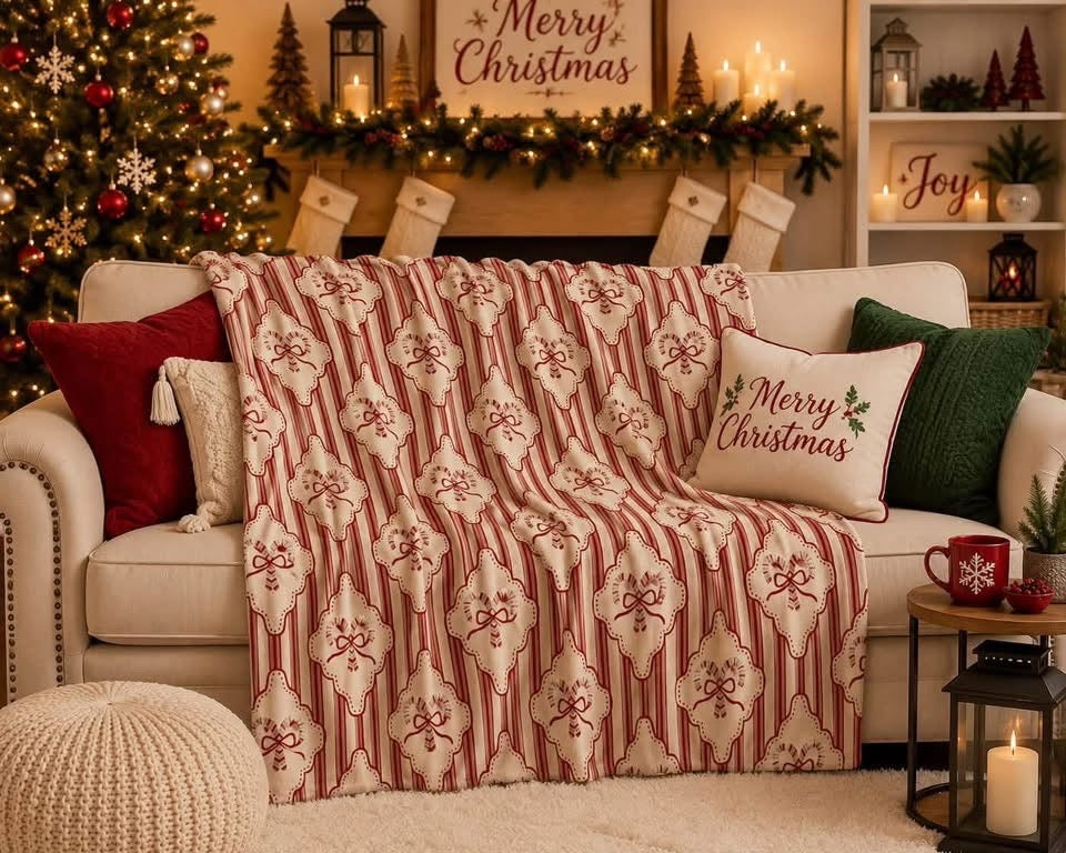 Luxury Candy Cane Blanket
