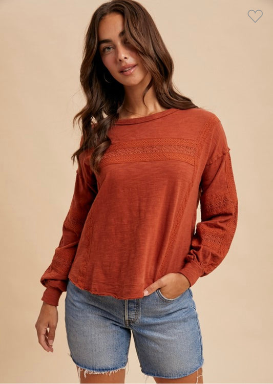 Burnt Henna Washed Top