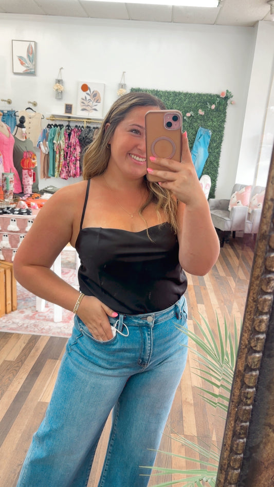 Black Cowl Neck Bodysuit