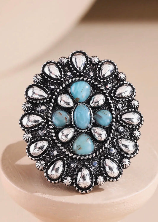 Western Hand Stone Ring