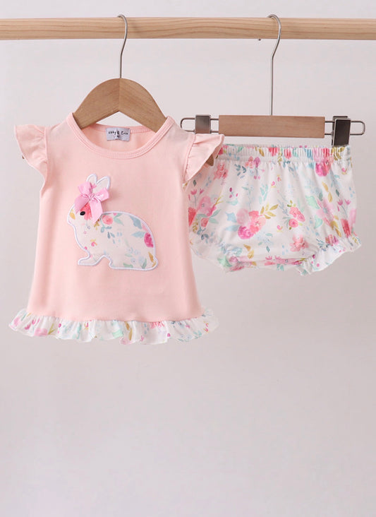 Pink Baby Bunny Bloomer Set