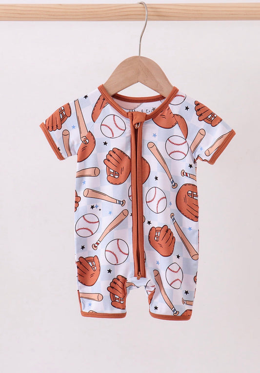 Baseball Bamboo Romper