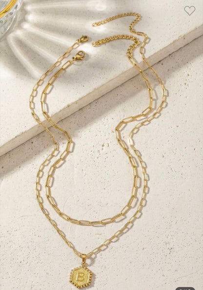 Initial Double Layer Necklace